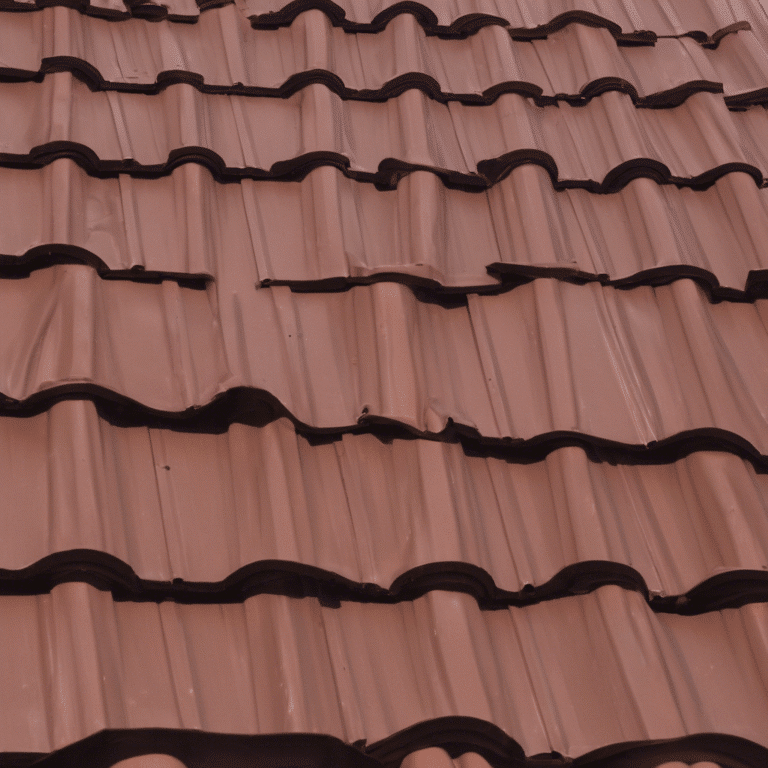 Close-up macro shot of overlapping terracotta barrel-style roof tiles