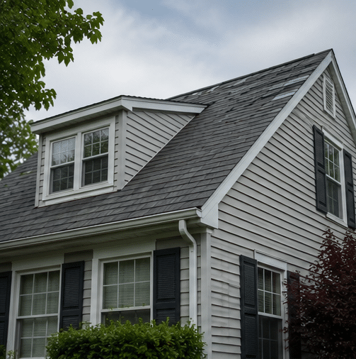 A damaged roof in Lancaster